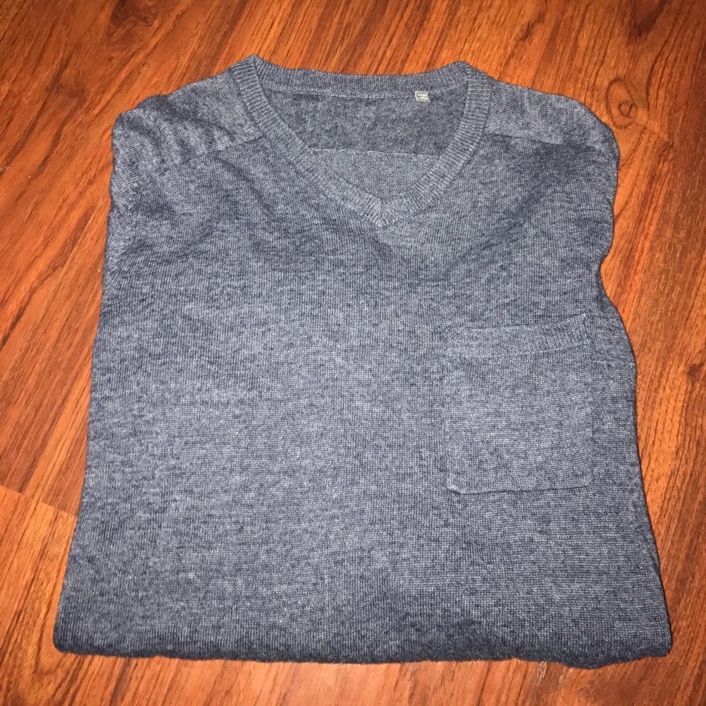 Blue V-neck Sweater - Picture 2 of 2